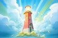 lighthouse beams through aurora Royalty Free Stock Photo