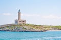 A lighthouse in the beautiful sunny day in Vieste Italy Royalty Free Stock Photo