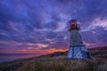 The lighthouse with beautiful sunset sky.