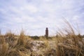 Lighthouse behind the dunes, Darsser place on the Baltic Sea. Germany