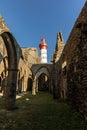 Lighthouse behind the ruins of the abbey