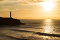 Lighthouse in Biarritz at Sunset Royalty Free Stock Photo