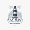 Lighthouse blue gray Royalty Free Stock Photo