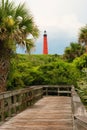 Lighthouse and Boardwalk Royalty Free Stock Photo
