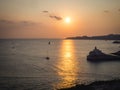 Lighthouse in Bonifacio at sunset