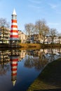 Lighthouse in Breda, reflection in the river