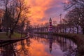 Lighthouse in Breda by the sunset