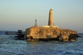 Lighthouse at Brother Islands in red sea Royalty Free Stock Photo