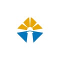 ÃâLighthouse building monitoring icon logo design vector illustration template