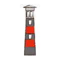 lighthouse building sea color sketch Royalty Free Stock Photo