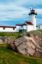Lighthouse Built on Rocky Terrain Royalty Free Stock Photo