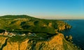 the lighthouse of cabo de sao vicente or cape st. vincent in the algarvian coastline, Sagres, Algarve, Portugal.