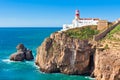 Lighthouse of Cabo Sao Vicente, Sagres, Portugal Royalty Free Stock Photo