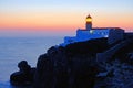 Lighthouse Cabo Vicente in Sagres Portugal by night