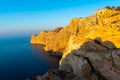 Lighthouse at Cap Formentor during sunrise, Mallorca, Mediterranean sea Royalty Free Stock Photo