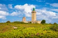 Lighthouse at Cap Frehel peninsula, Bretagne, France Royalty Free Stock Photo