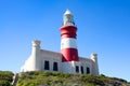 Lighthouse on Cape Agulhas in South Africa on blue sky background Royalty Free Stock Photo