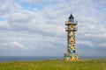 Lighthouse and cape of Ajo, in the autonomous community of Cantabria Royalty Free Stock Photo