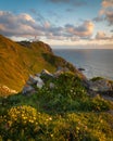 Lighthouse at Cape Cabo da Roca, Cascais, Portugal. Royalty Free Stock Photo