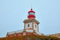 Lighthouse at Cape Cabo da Roca near the city of Cascais, Portugal. The most western cape of the Eurasian continent. A lighthouse Royalty Free Stock Photo