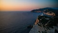 Lighthouse on Cape Ducato, Lefkada (Lefkas) taken at sunset. Also known as Sapphos point