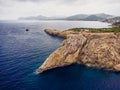 Lighthouse at Cape Formentor in Coast of North Mallorca, Spain. Artistic sunrise and dusk landascape Royalty Free Stock Photo