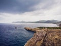 Lighthouse at Cape Formentor in Coast of North Mallorca, Spain. Artistic sunrise and dusk landascape Royalty Free Stock Photo