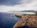 Lighthouse at Cape Formentor in Coast of North Mallorca, Spain. Artistic sunrise and dusk landascape Royalty Free Stock Photo