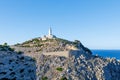 Lighthouse at Cape Formentor in the Coast of North Mallorca, Spain Balearic Islands . Royalty Free Stock Photo