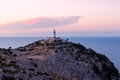 Lighthouse at Cape Formentor in the Coast of North Mallorca, Spain Balearic Islands . Royalty Free Stock Photo