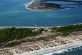 Cape Lookout seashore and lighthouse Royalty Free Stock Photo