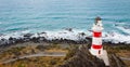 Lighthouse at Cape Palliser, New Zealand Royalty Free Stock Photo