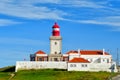 Lighthouse at Cape Roca. Cabo da Roca most western point in Europe. Landmark in Sintra and Lisbon, Portugal Royalty Free Stock Photo