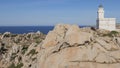 Lighthouse of Capo Testa in Sardinia Royalty Free Stock Photo