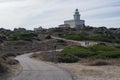 Lighthouse of Capo Testa in Sardinia Royalty Free Stock Photo