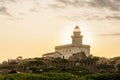 Lighthouse in Capo Testa at sunset, Sardinia Royalty Free Stock Photo