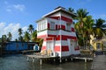 Lighthouse on carenero island Bocas del Toro panama Royalty Free Stock Photo