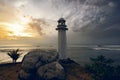 Lighthouse on the carita beach Royalty Free Stock Photo