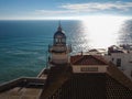 Lighthouse of the Castle of Peniscola (Castellon, Valencian Community) Spain