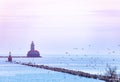 Lighthouse in Chicago lake Michigan waterfront, USA Royalty Free Stock Photo