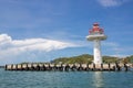 Lighthouse china sytle at Koh Sri-Chang, Thailand.