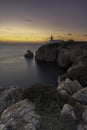 Lighthouse cliff sunset Royalty Free Stock Photo