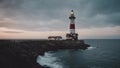 lighthouse on the coast lighthouse is actually a secret prison for a notorious criminal who escapes by using the light Royalty Free Stock Photo