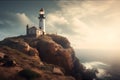 Lighthouse on the coast of Cabo da Roca, Portugal