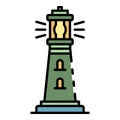 Lighthouse coast icon color outline vector