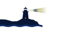 Lighthouse Coastal Landscape, Seafaring Navigation Beacon - vector design Generative AI Royalty Free Stock Photo