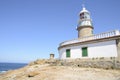 Lighthouse in the coastline of Corrubedo Royalty Free Stock Photo