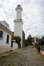 UNESCO WHS. Lighthouse of Colonia del Sacramento in historical center of Colonia del Sacramento. March 2020.