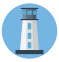 Lighthouse Color Isolated Vector Icon that easily can be modified and edit. Royalty Free Stock Photo