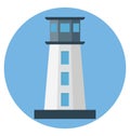 Lighthouse Color Isolated Vector Icon that easily can be modified and edit.